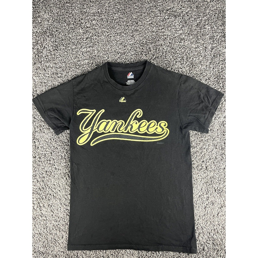 Majestic New York Yankees Size Small Jersey T Shirt #2 Derek Jeter MLB Baseball - Picture 3 of 9